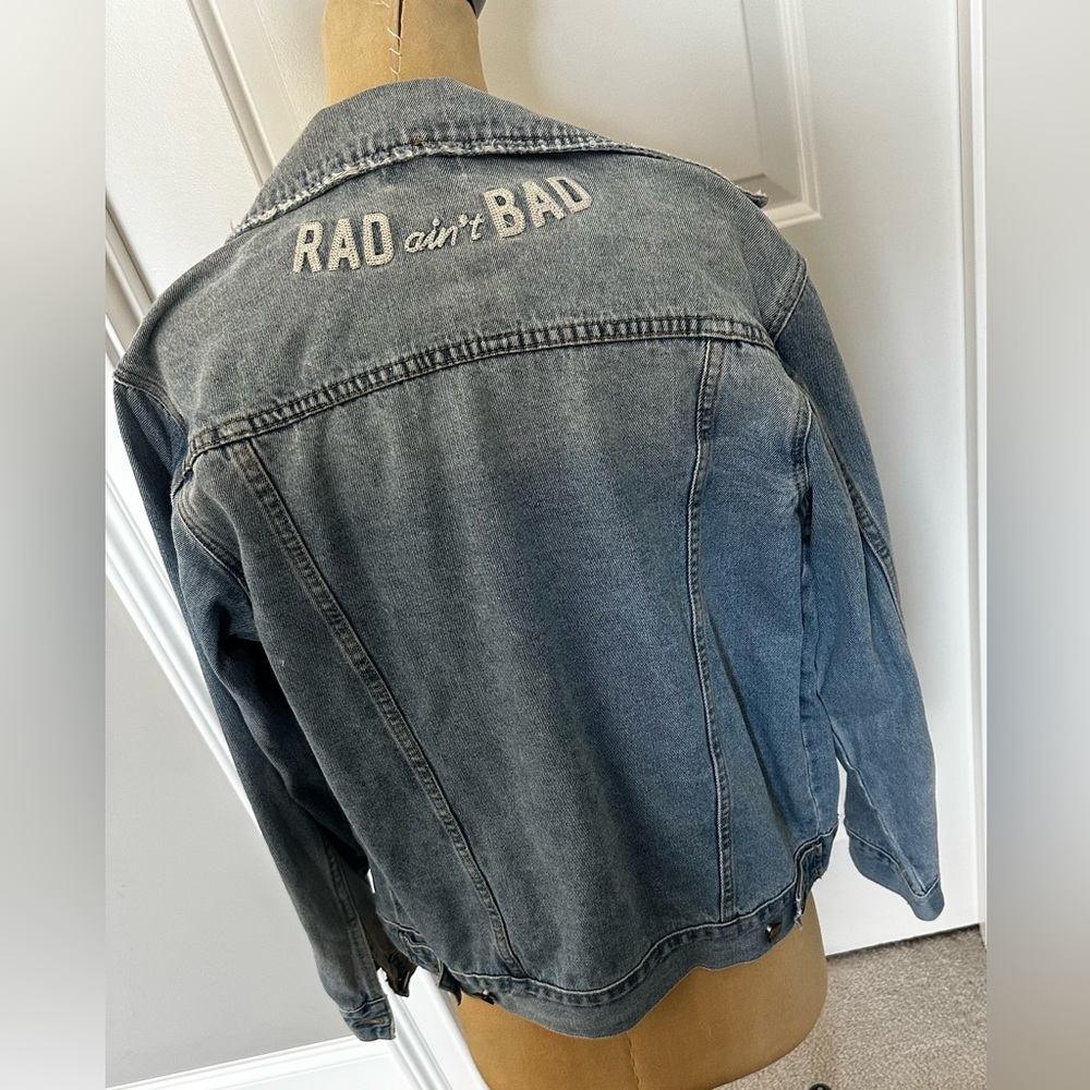 Amuse Society Medium Blue Embroidered Jacket